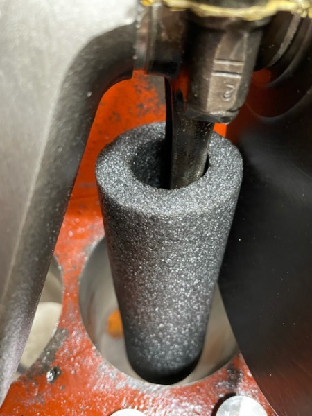 Rod and foam in block